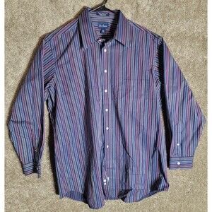 Paul Fredrick Men's Striped Dress Shirt Size 17/34